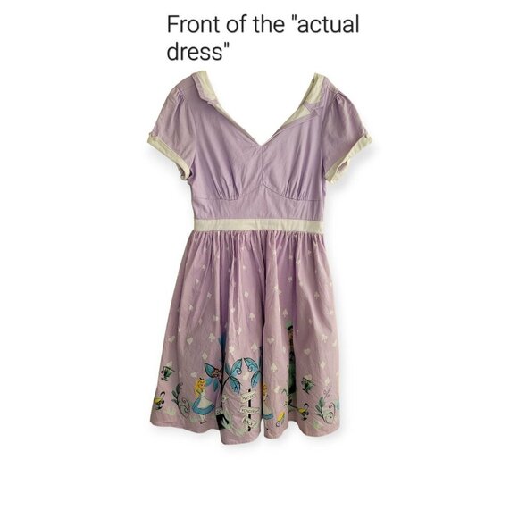 Hot Topic Retro Disney Alice in Wonderland Lavender Tea Party Dress – Size M - Picture 3 of 16